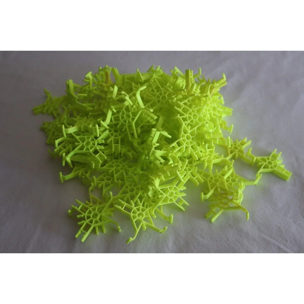 KNEX K'NEX Lot Of 100 Neon Yellow Connectors Rippin' Rocket Roller Coaster OEM